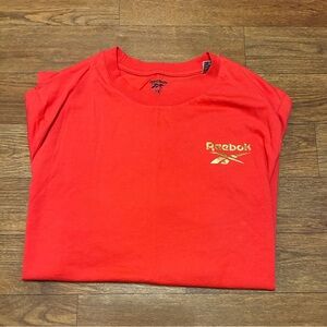 Women’s Reebok Bold Orange Tee with Gold Logo Size 1X 16 Wide